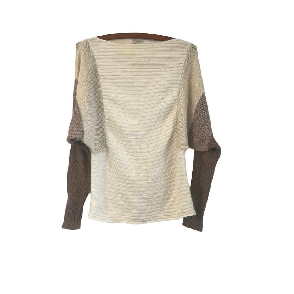 Daniel Cremieux Womens Rabbit Hair Colorblock Batwing Pullover Sweater Size XS
